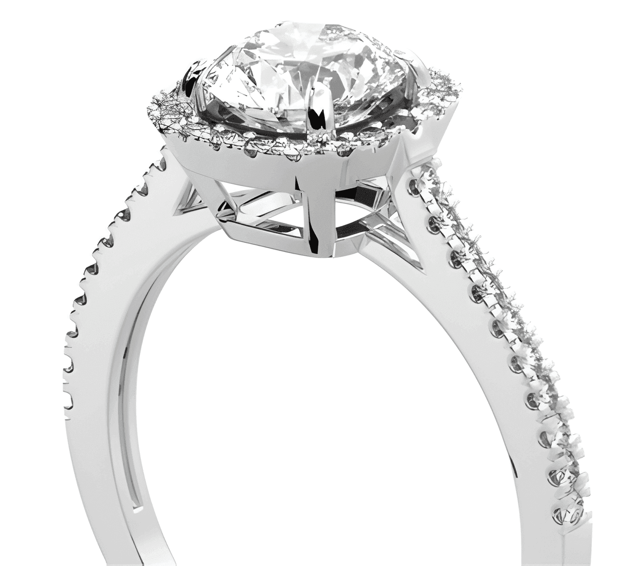 What are "halo engagement rings"?
